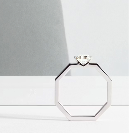 Cultured diamond ring with sustainable design